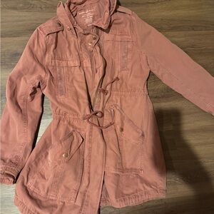 American Eagle Outfitters Anorak Women's Pink Hooded Jacket